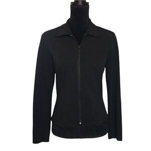 Nicole Miller Collection Women's Zip Jacket in Black - Size Small